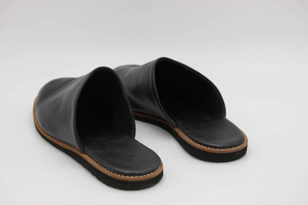 Men's Black Leather Clogs