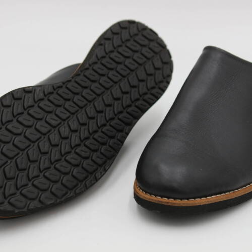 Men's Black Leather Clogs