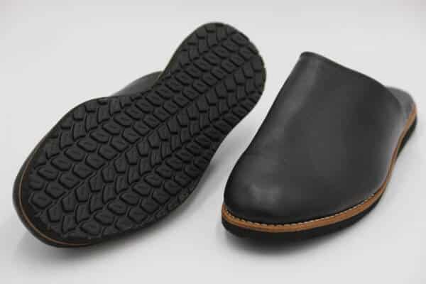 Men's Black Leather Clogs