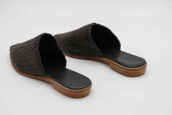 Braided leather women mules – handcrafted slip-on shoes
