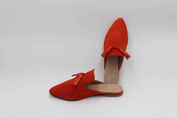 Women’s blue suede babouche – handcrafted Moroccan footwear