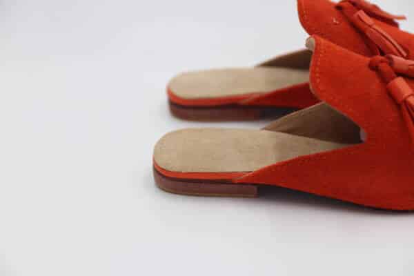 Women’s blue suede babouche – handcrafted Moroccan footwear