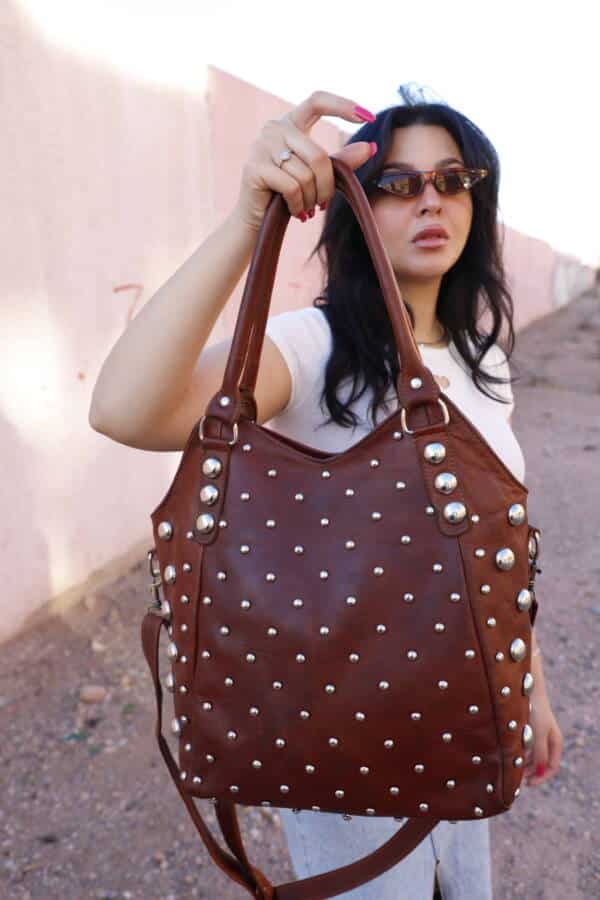 Gothic Rivets Leather Bag