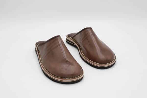 Moroccan leather babouche men – handcrafted traditional slippers