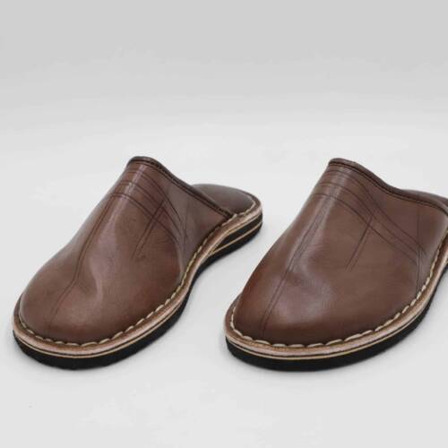 Moroccan leather babouche men – handcrafted traditional slippers