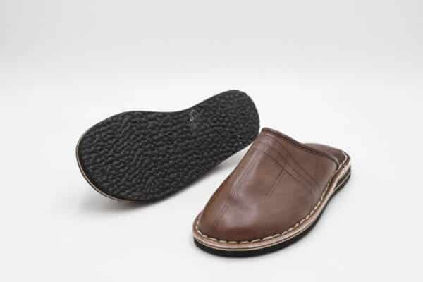 Moroccan leather babouche men – handcrafted traditional slippers