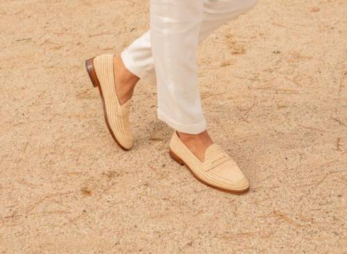 Grooms raffia wedding shoes – handcrafted natural footwear